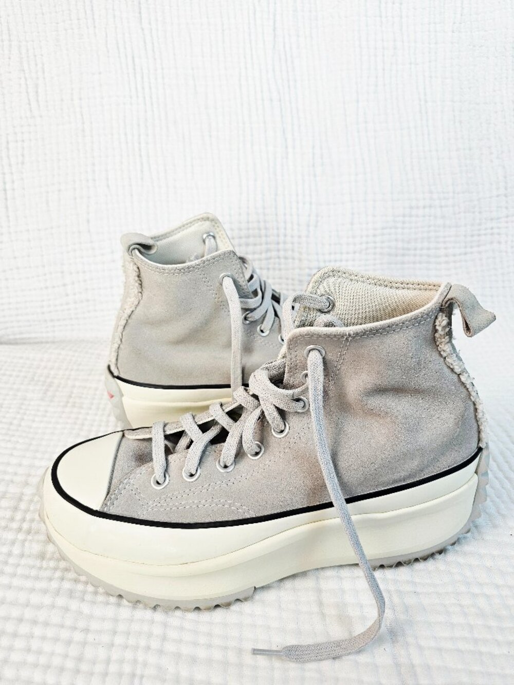 Converse Run Star Hike Platform High Tops Women's 8.5/Men's 7 - Gray Suede - Picture 4 of 6